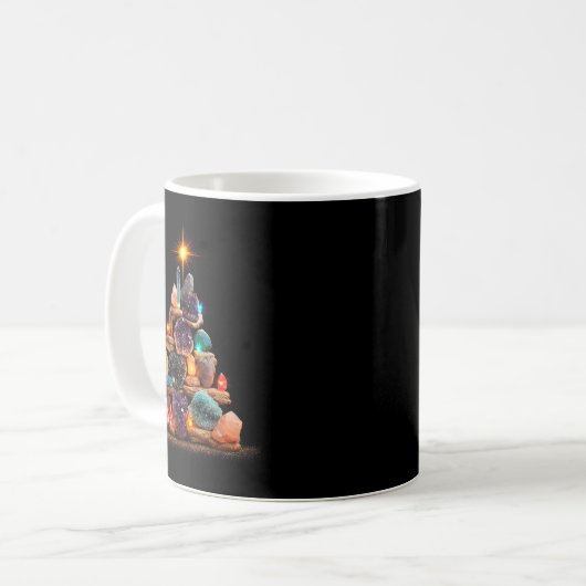 Funny Minerals Christmas Tree Graphic Crystals  Kaffeetasse (Vorderseite Links)