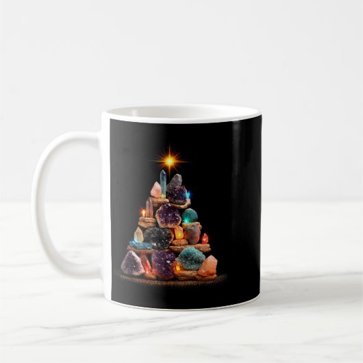 Funny Minerals Christmas Tree Graphic Crystals Kaffeetasse (Links)