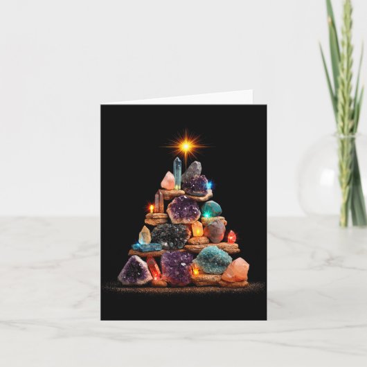 Funny Minerals Christmas Tree Graphic Crystals Karte (Vorderseite)
