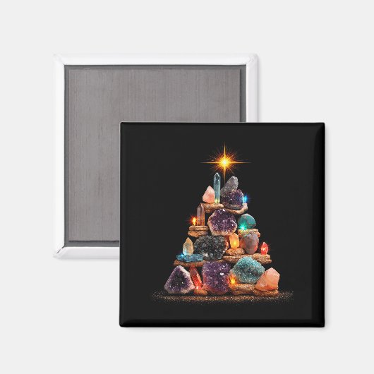 Funny Minerals Christmas Tree Graphic Crystals  Magnet (Vorderseite/Rückseite)