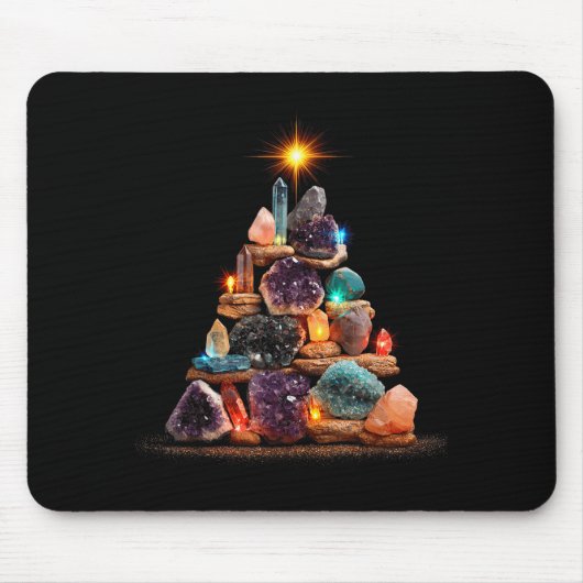 Funny Minerals Christmas Tree Graphic Crystals Mousepad (Vorne)