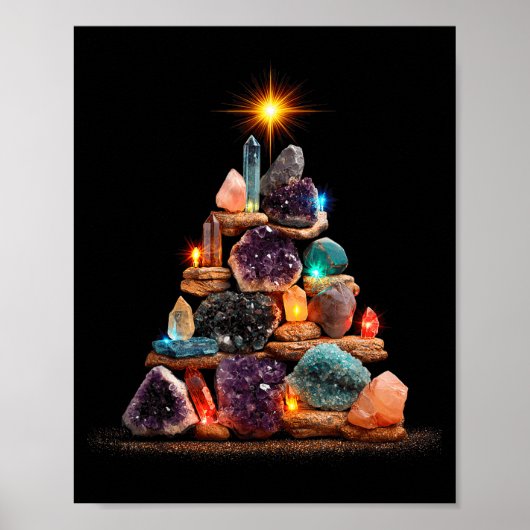 Funny Minerals Christmas Tree Graphic Crystals Poster (Vorne)