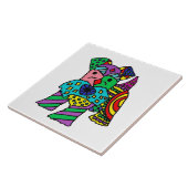 Funny Miniatur Schnauzer Hund Abstrakte Kunst Fliese (Seite)