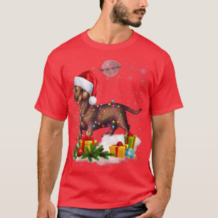 Funny Miniature Dackel Hunde Weihnachtslichter San T-Shirt