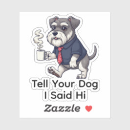 Funny Miniature Schnauzer Business Suit Coffee Aufkleber