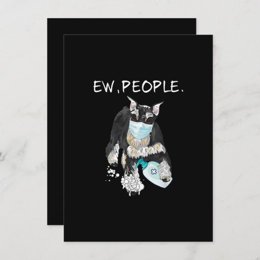 Funny Miniature Schnauzer Ew People Dog Lover Gesc Dankeskarte (Vorne/Hinten)