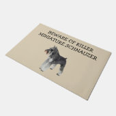 Funny Miniature Schnauzer Hundezüchtung Willkommen Fußmatte (Schrägansicht)