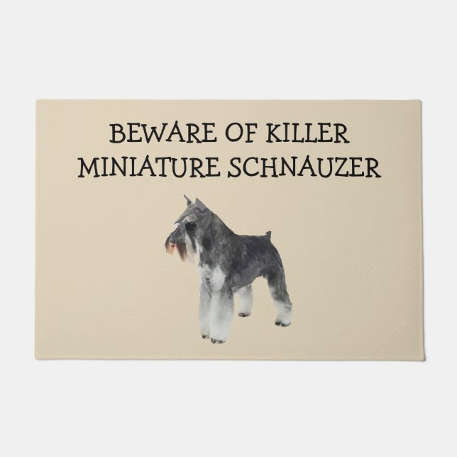 Funny Miniature Schnauzer Hundezüchtung Willkommen Fußmatte (Vorderseite)