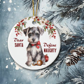 Funny Miniature Schnauzer Pup Definition Naughty Keramik Ornament