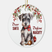 Funny Miniature Schnauzer Pup Definition Naughty Keramik Ornament (Links)