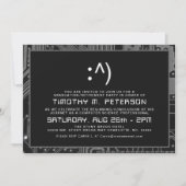 Funny Minimal Informatik Gray Grad Einladung (Vorderseite)