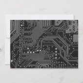 Funny Minimal Informatik Gray Grad Einladung (Rückseite)