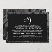 Funny Minimal Informatik Gray Grad Einladung (Vorne/Hinten)