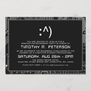 Funny Minimal Informatik Gray Grad Einladung