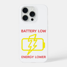 Funny Minimal Low Battery Warning Phone Case iPhone 15 Pro Hülle