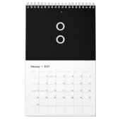 Funny Minimalism Circles Black and White Kalender (Feb 2027)