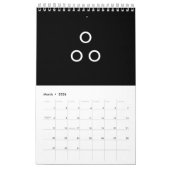 Funny Minimalism Circles Black and White Kalender (Mär 2026)