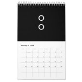 Funny Minimalism Circles Black and White Kalender (Feb 2026)
