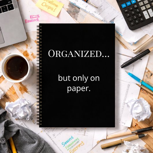 Funny Minimalist Binder Custom Initial Back Notizblock