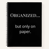 Funny Minimalist Binder Custom Initial Back Notizblock (Vorderseite)