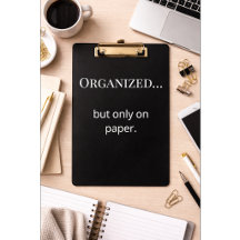 Funny Minimalist Clipboard Office Humor Quote