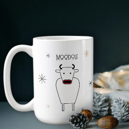 Funny Minimalist Moodolf The Red Nose Reindeer Pun Kaffeetasse