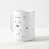 Funny Minimalist Moodolf The Red Nose Reindeer Pun Kaffeetasse (Vorderseite Links)