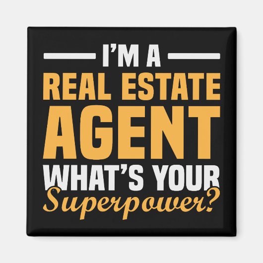 Funny Minimalist Real Estate Agent Superpower Magnet (Vorne)