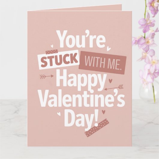 Funny Minimalist Retro Pop Valentine's Day Karte (Orchidee)