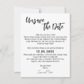 💍 Funny Minimalistisch Elegante Unsave the Date Save The Date (Vorderseite)