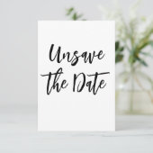 💍 Funny Minimalistisch Elegante Unsave the Date Save The Date (Stehend Vorderseite)