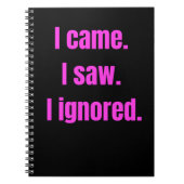 Funny Minimalistisches Zitat - Ich kam, sah ich Ig Notizblock (Vorderseite)