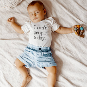 Funny Minimalistisches Zitat Ich kann heute kein Baby Strampler