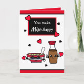 Funny Miso and Soy Sauce Pun Valentine's Day Karte (Vorderseite)