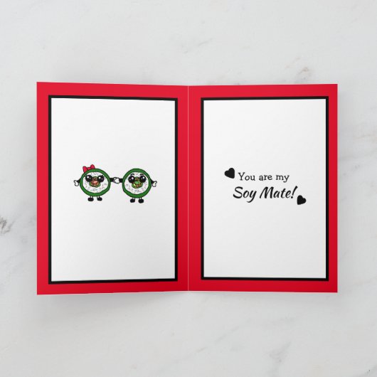 Funny Miso and Soy Sauce Pun Valentine's Day Karte (Innenseite)