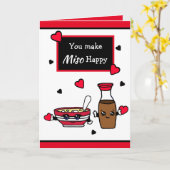 Funny Miso and Soy Sauce Pun Valentine's Day Karte (Gelbe Blume)