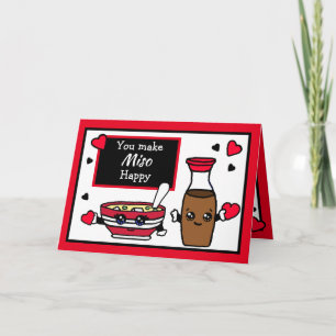 Funny Miso and Soy Sauce Pun Valentine's Day Karte
