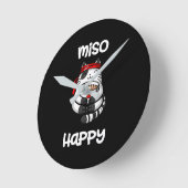 Funny Miso Happy Cat Sushi Pet Lover Runde Wanduhr (Winkel)