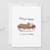 Funny Miso Ramen Birthday Flat Card (Vorderseite)