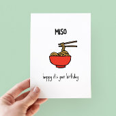 Funny Miso Ramen Pun Birthday Card