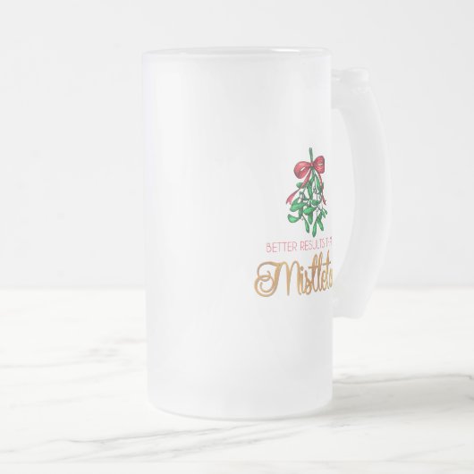 Funny, Mistletoe mit Gold Mattglas Bierglas (VorderseiteRechts)
