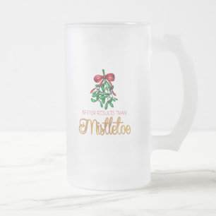 Funny, Mistletoe mit Gold Mattglas Bierglas