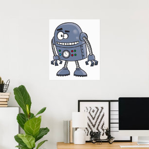 Funny Mit Augen Robot Poster