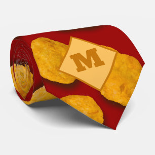 Funny Mit Monogramm Chicken Nugget Pattern Gag Ges Krawatte