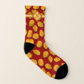 Funny Mit Monogramm Chicken Nugget Pattern Gag Ges Socken (Rechts - Außen)