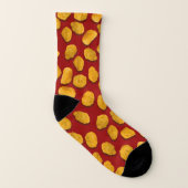Funny Mit Monogramm Chicken Nugget Pattern Gag Ges Socken (Links - Innen)