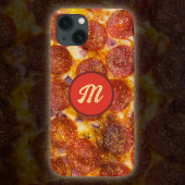 Funny Mit Monogramm Pepperoni Pizza Pattern Gag Ge iPhone Hülle