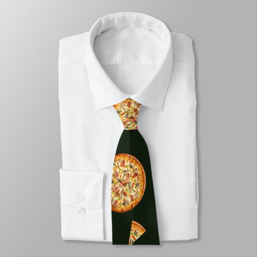 Funny Mit Monogramm Pizza Pattern Gag Geschenk Krawatte (Gebunden)