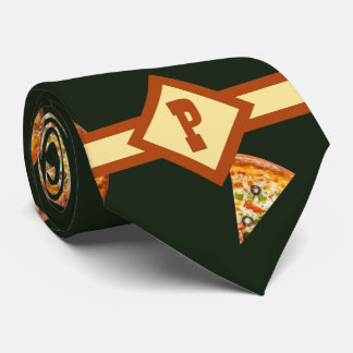Funny Mit Monogramm Pizza Pattern Gag Geschenk Krawatte