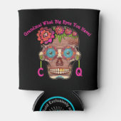 Funny Mit Monogramm Sugar Skull Dosenkühler (Vorderseite)